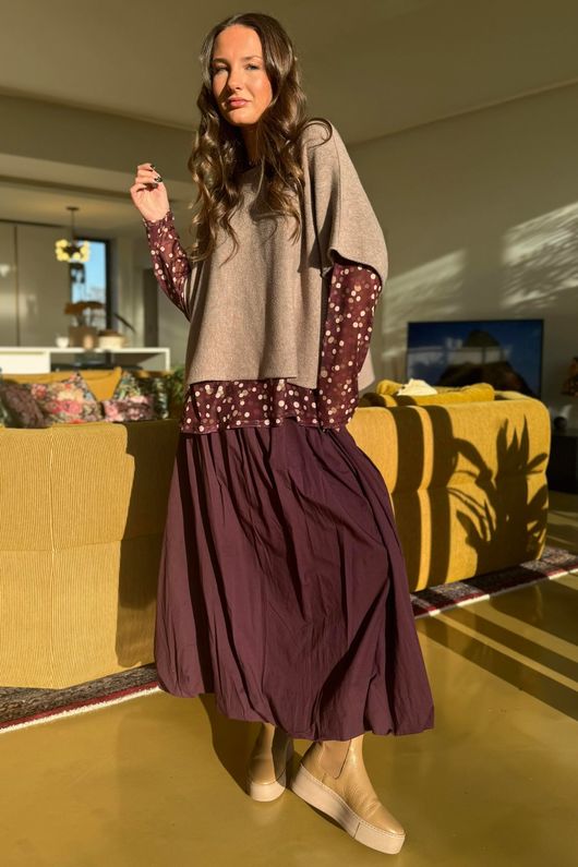 Bobby Mesh Layering Top Terrazzo Spot Aubergine